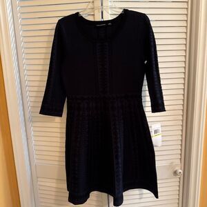 Nina Leonard navy & black  Fit and Flare Dress
